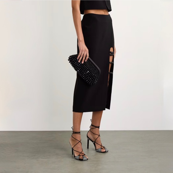 Cult Gaia Nia black beaded Leather clutch - Picture 8 of 14